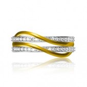 Designer Ring with Certified Diamonds in 18k Yellow Gold - LR1116P